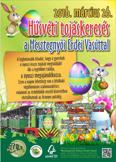 Húsvéti tojáskeresés a kisvasúton plakát