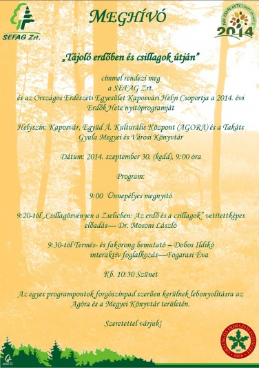 Erdők Hete rendezvény meghívója